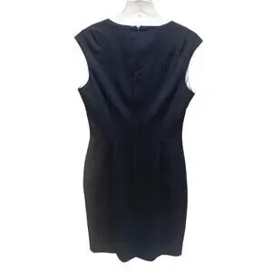 sachin and babi light blue dress Gold & Black Contrast Midi Dress – Chic Semi-Formal Elegance – Al Zarif